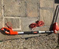 Flymo Garden Hedge Cutter with extension reach 160 to elbow bend and 230 fully