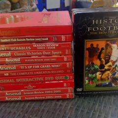 11 Arsenal DVDs, History of Football DVD set, great condition, D18 post 10e