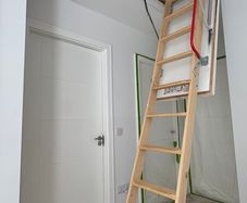 Used Fakro Loft Ladder/Attic Stairs 55x120 LTK Energy Saver 280cm Floor To Ceiling, 66mm Insulated Hatch