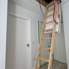 Used Fakro Loft Ladder/Attic Stairs 55x120 LTK Energy Saver 280cm Floor To Ceiling, 66mm Insulated Hatch