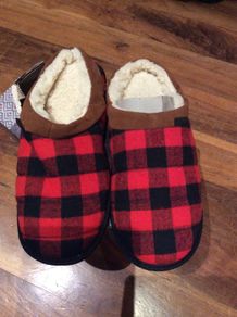 Hampton Gent's Sherpa Lined Cushion Sole Slippers - Indoor/ Outdoor Sole, Memory Foam Support - Size 10/11 - Brand New