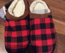 Hampton Gent's Sherpa Lined Cushion Sole Slippers - Indoor/ Outdoor Sole, Memory Foam Support - Size 10/11 - Brand New