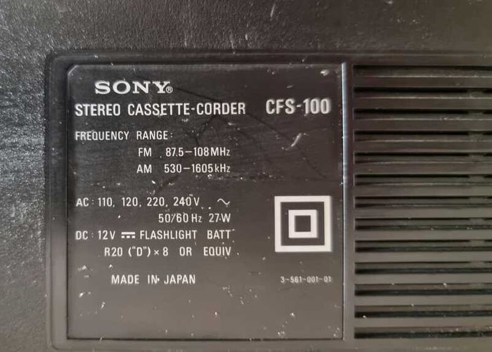 From 1978 Extremly rare Sony-CFS 100 (CFS-600), Working.