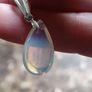 Fabulous Teardrop Sterling Silver Rainbow Moonstone Pendant Set Image 7