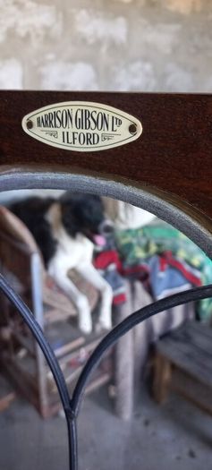 Antique English made By Harrison and Gibson Ilford very rare piece Bureau / Display case with original stained glass with brass fittings and locks. Circa 1930s beautiful