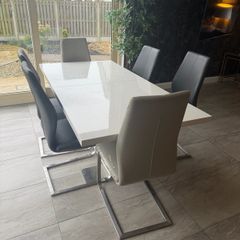 table, chairs and bar stools