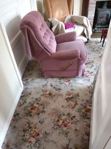Parker Knoll Recliner Pink Velour Type Fabric
