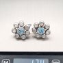 Vintage 925 Sterling Silver Moonstone Blue Topaz Earrings Image 9