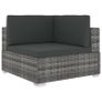 6 Piece Garden Lounge Set with Cushions Poly Rattan Grey Image 4