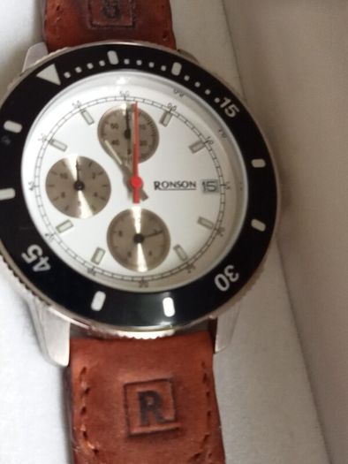 PRICE DROP,  "RONSON",  mens chronograph watch, new in presentation box,