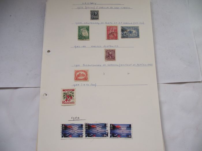 A Collection of Stamps from Central and South Americas on Loose Pages