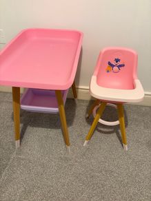 baby born high chair and changing table