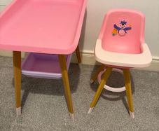 baby born high chair and changing table