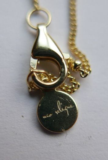 Vintage Sterling Silver 925 Gold Plated Moon Pendant Necklace length 20" - 6,1g