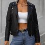 Women's Style Faux Leather Motorcycle Jacket Image 3