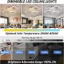LED Dimmable Ceiling Lights with Remote, Chandelier Ceiling Light with 4 Squares, Flush Mount Ceiling Lamp for Living Room Kitchen Office Bedroom Dining Room (FREE POSTAGE) Image 3
