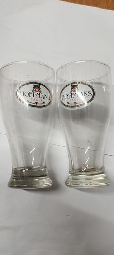 hoffman's lager x 2  half pints glasses rare item ,by cherry's brewery's waterford ,,very good condition,,buyer collects or pays postage thank you