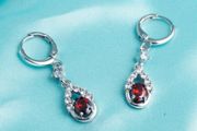 Platinum Plated CZ Crystal Drop Earrings
