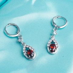 Platinum Plated CZ Crystal Drop Earrings
