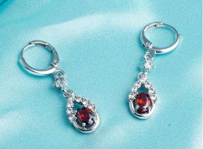 Platinum Plated CZ Crystal Drop Earrings