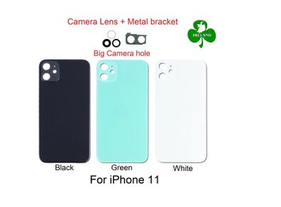 For iPhone 11 Back Battery Cover Glass Black Green White Camera Lens Replacement