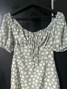 Floral Mini Green Dress