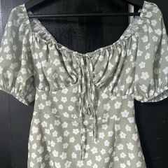 Floral Mini Green Dress