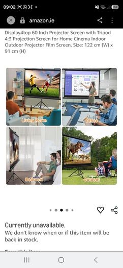 60 inch Portable Projection screen