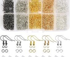 NEW SALE | Earring Hooks 1350pcs Jewellery Making Accessories Kit Mixed Colors 18mm Earring Hooks Ear Wires French Wire Hooks and Jump Rings for Earring Making and Repair