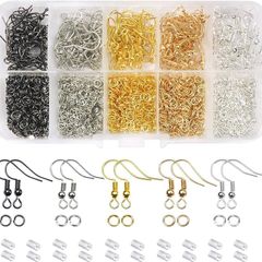 NEW SALE | Earring Hooks 1350pcs Jewellery Making Accessories Kit Mixed Colors 18mm Earring Hooks Ear Wires French Wire Hooks and Jump Rings for Earring Making and Repair