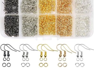 NEW SALE | Earring Hooks 1350pcs Jewellery Making Accessories Kit Mixed Colors 18mm Earring Hooks Ear Wires French Wire Hooks and Jump Rings for Earring Making and Repair