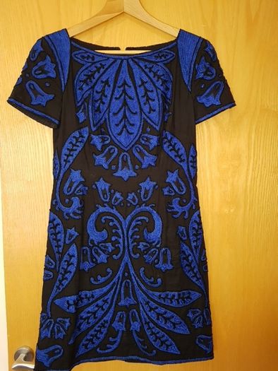 French Connection size uk8-10 black and blue beaded dress