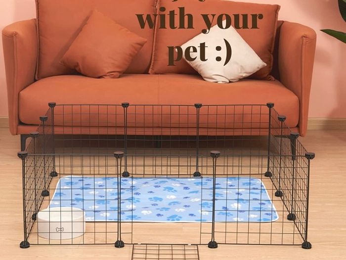 Small Pet Playpen with Door 12 Panels(35 x 35 cm) Guinea Pig Playpen Indoor, DIY Guinea Pig Cages/Rabbit Cage Indoor Fence for Small Animals, Guinea Pigs, Rabbit, Turtle, Bunny, Mink, Pets (FREE POSTAGE)