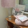 Cut Glass Pillar Lamp with Dusty / Dusky Faux Suede Drom Shade Image 4