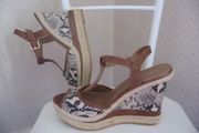 Platform Wedge Sandals 41 New Animal Print