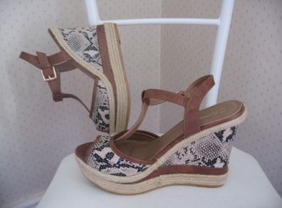 Platform Wedge Sandals 41 New Animal Print