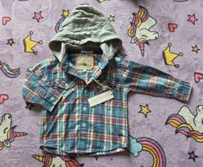 12-18m, Rocha Little Rocha Hooded Plaid Shirt