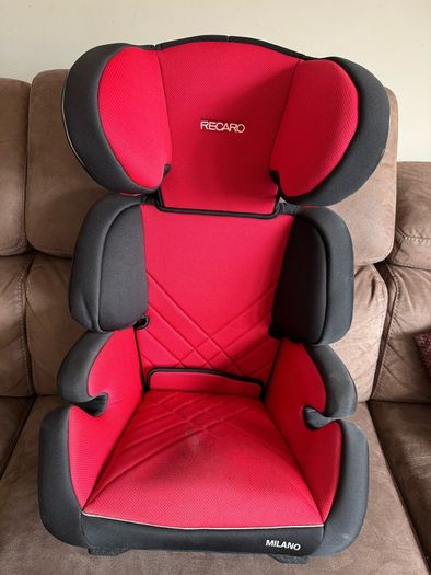 Recaro Milano Group 2/3 Car Booster Seat Red/Black, Detachable Backrest
