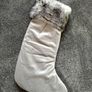 Luxury Padded Super Soft Faux Fur Trim Christmas Stocking Silver Grey Image 4