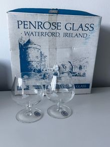 Penrose Glass Waterford Ireland 6 Brandy Glasses