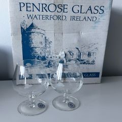 Penrose Glass Waterford Ireland 6 Brandy Glasses
