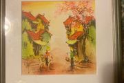 Vietnamese watercolour signed free postage