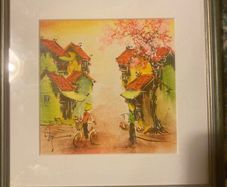 Vietnamese watercolour signed free postage