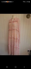 An an Londree silk ruffle maxi dress