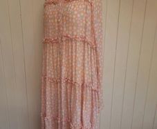 An an Londree silk ruffle maxi dress