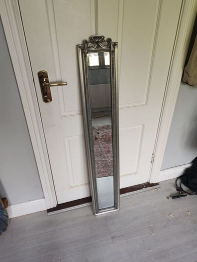 Hanging Mirror Embossed Silver