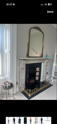 Ornate Vintage Brass Fire Fender