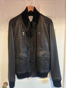 Mens Leather Jacket Size L