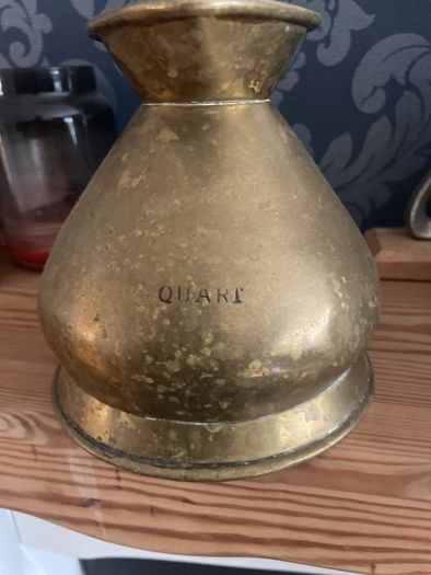 brass jug with led stamp