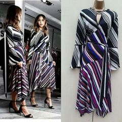 Karen Millen Dresses Multi-colour Striped Midi Dress